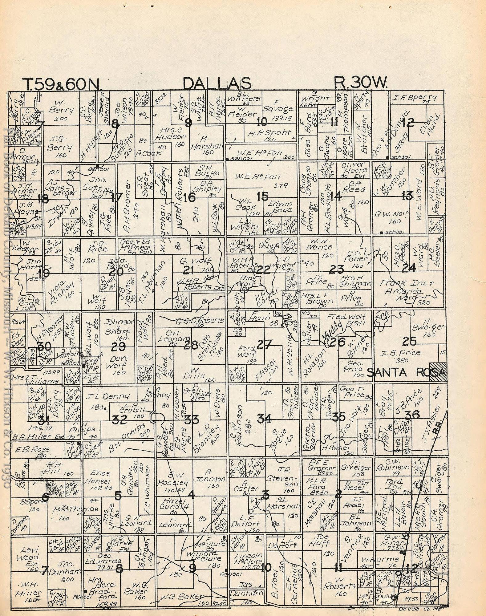 1930 Plat Book of DeKalb County